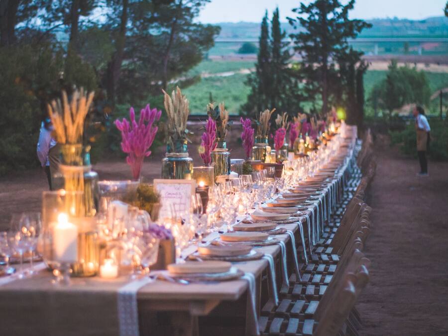 Outdoor banquet area