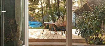 Villa Suzanne terrace and veranda near the beach
