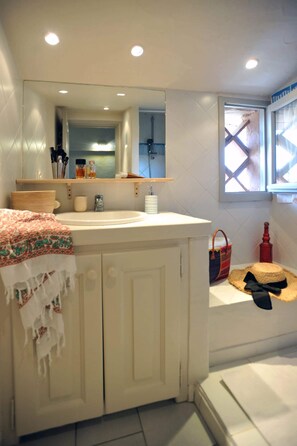 Hair dryer, towels, soap, toilet paper - Beautifully furnished flats with sea view (Lecci)