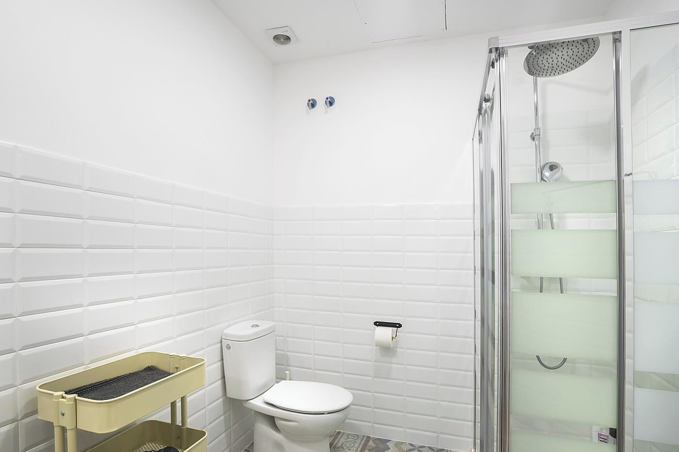 Bañera, secador de pelo y toallas