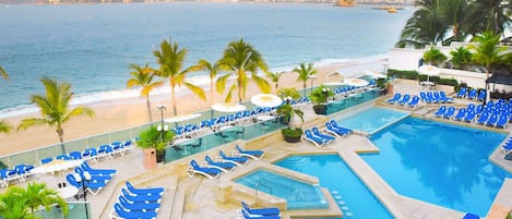 Outdoor pool, open 8:00 AM to 9:00 PM, pool umbrellas, pool loungers