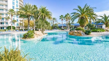 2 outdoor pools, sun loungers