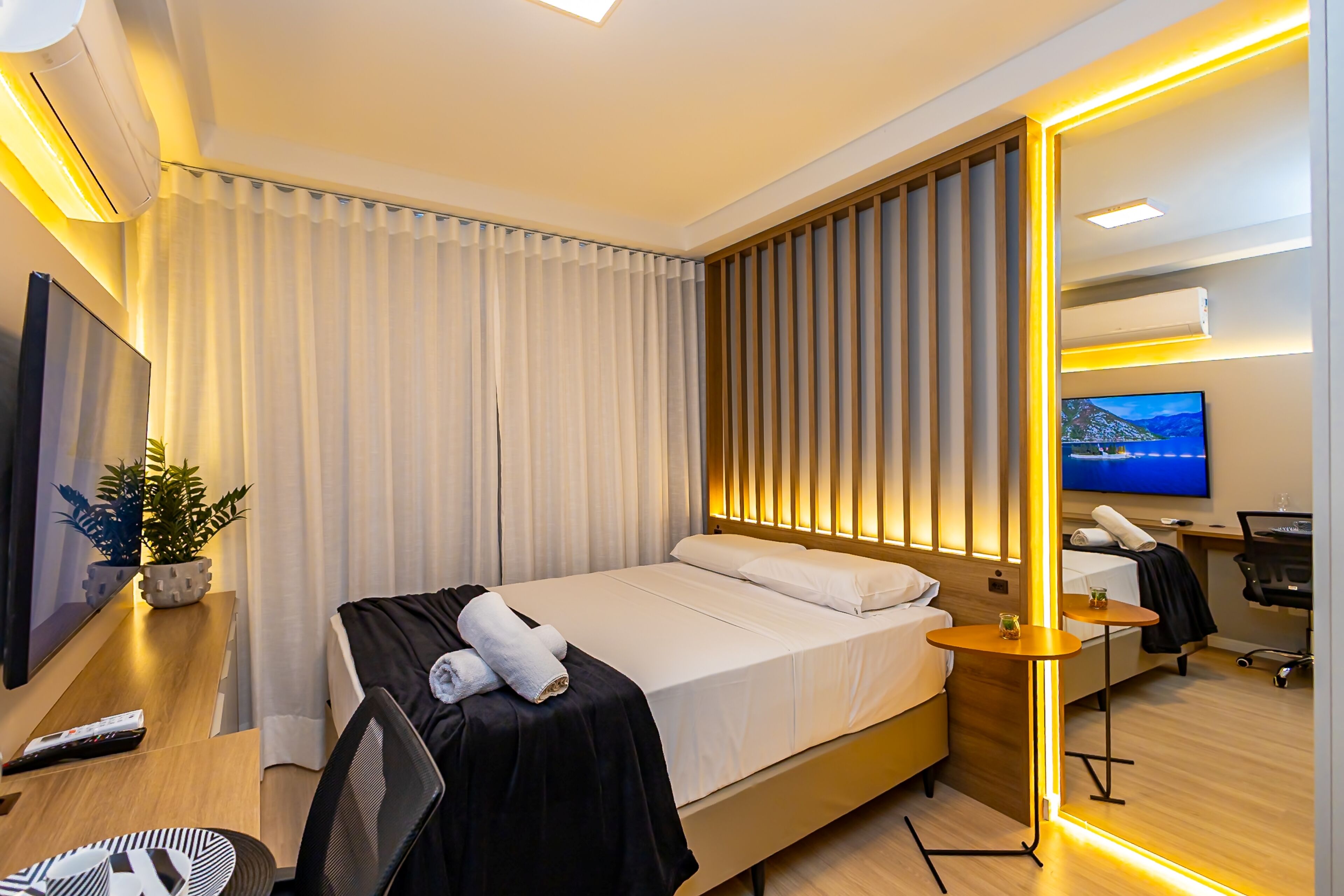 Studio Desain, 1 Tempat Tidur Double, Bebas Asap Rokok, Tidak Ada Pembersihan kamar | Tirai kedap cahaya, kedap suara, Wi-Fi gratis, dan seprai linen