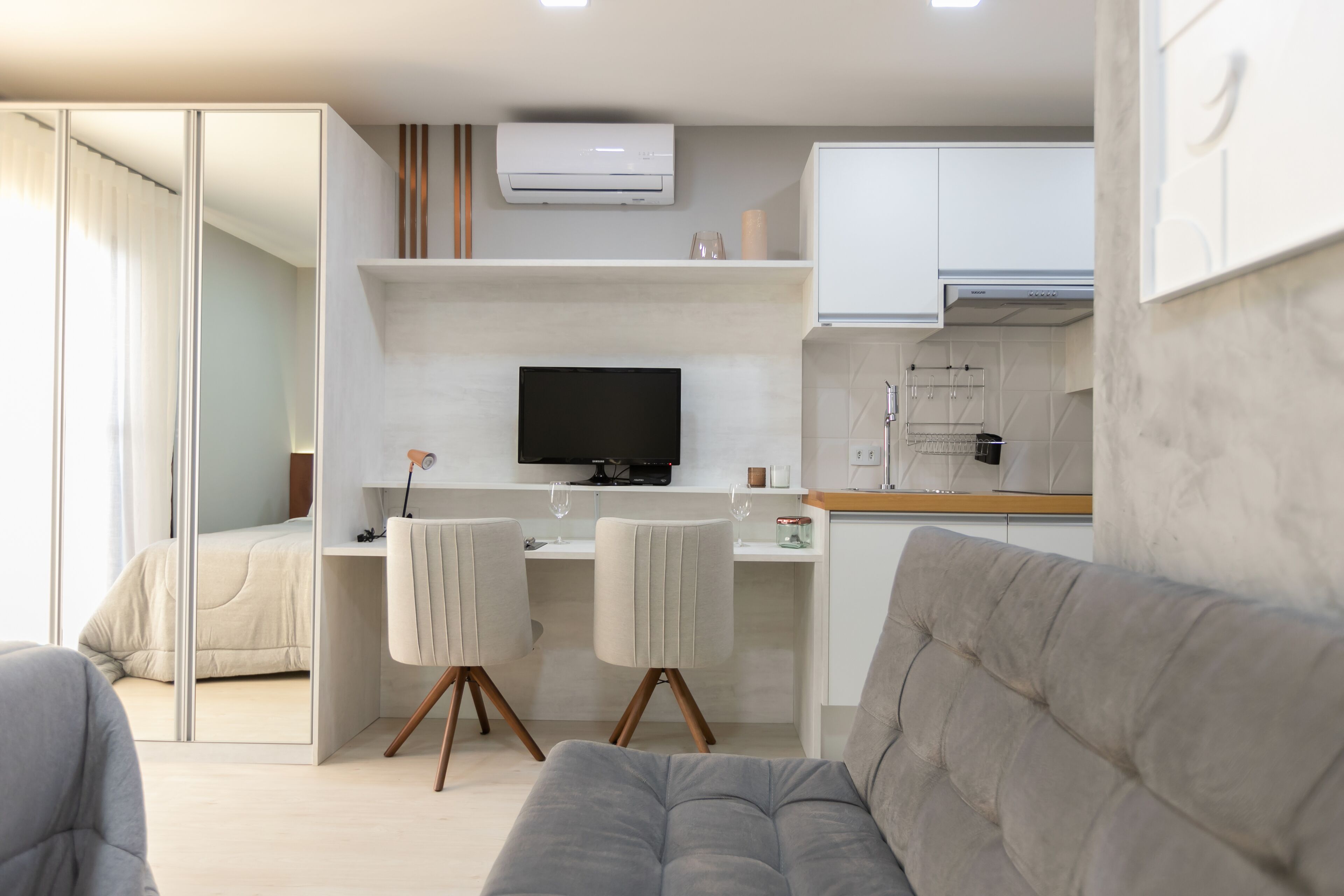 Estúdio | Cortinas blackout, quartos à prova de som, Wi-Fi de cortesia
