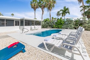 Outdoor pool, a heated pool