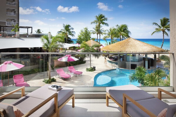 Junior Suite, Pool View (Luxury) | Free minibar, in-room safe, desk, laptop workspace - O2 Beach Club & Spa by Ocean Hotels - All Inclusive (St. Lawrence Gap)