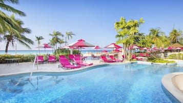 3 outdoor pools, pool umbrellas