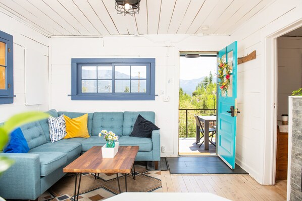 Älytelevisio, takka, kirjoja