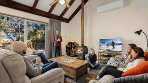 Smart TV, fireplace, Netflix, DVD player