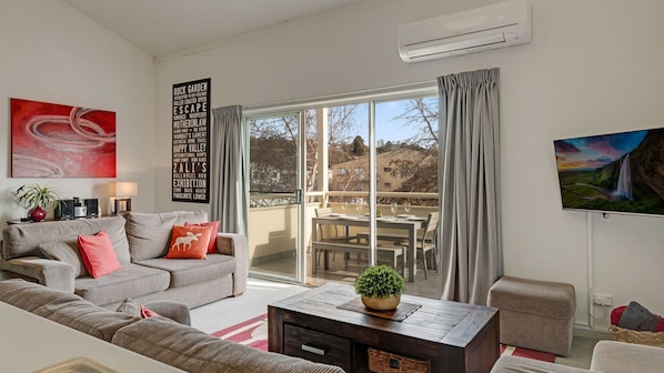 Smart TV, DVD player, books