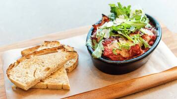 Breakfast and dinner served