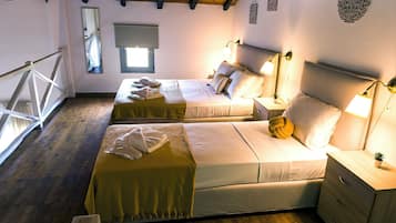 2 bedrooms, laptop workspace, iron/ironing board, free cots/infant beds