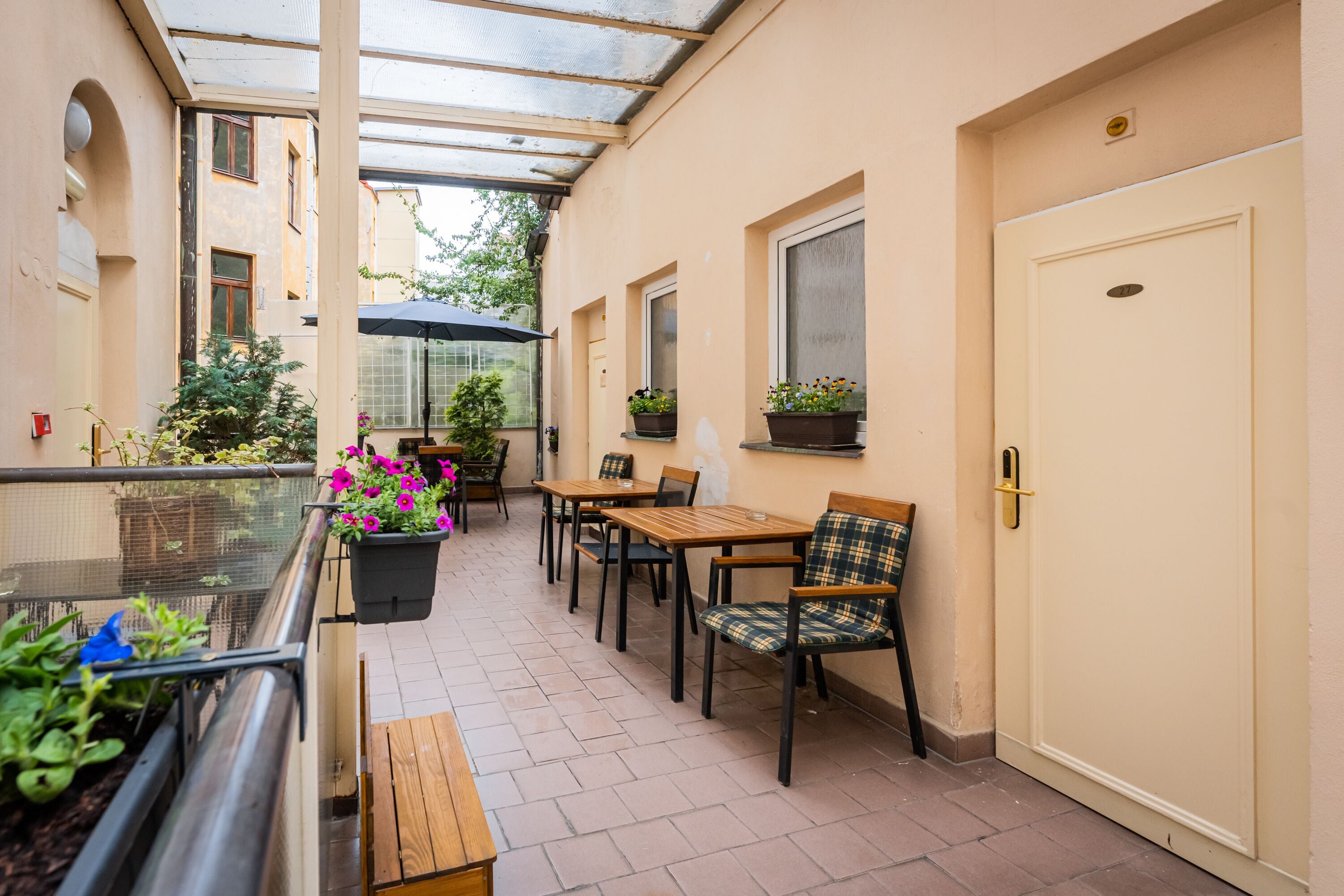 standard triple room, 1 bedroom, patio, courtyard view | terrace/patio