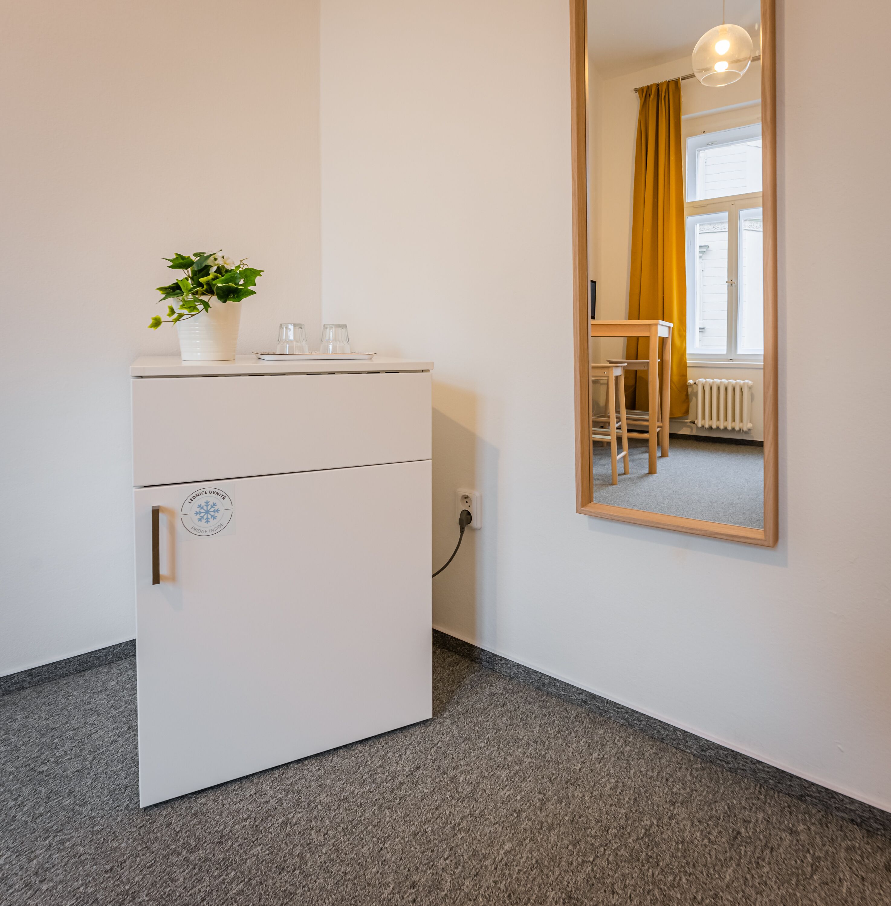 city double or twin room, 1 bedroom, refrigerator, city view | mini fridge