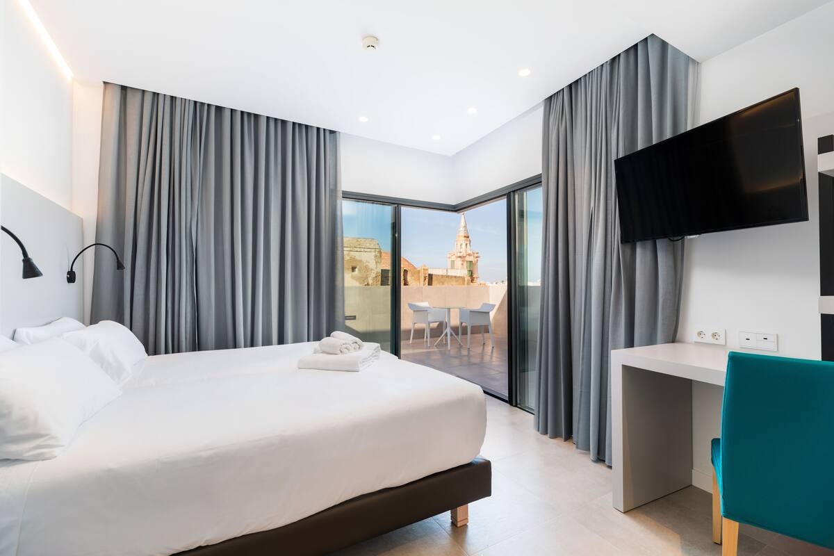 Panoramic Double Room, Terrace (Superior, Pool) | Premium bedding, down comforters, minibar, in-room safe