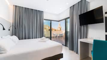 Panoramic Double Room, Terrace (Superior, Pool) | Premium bedding, down comforters, minibar, in-room safe