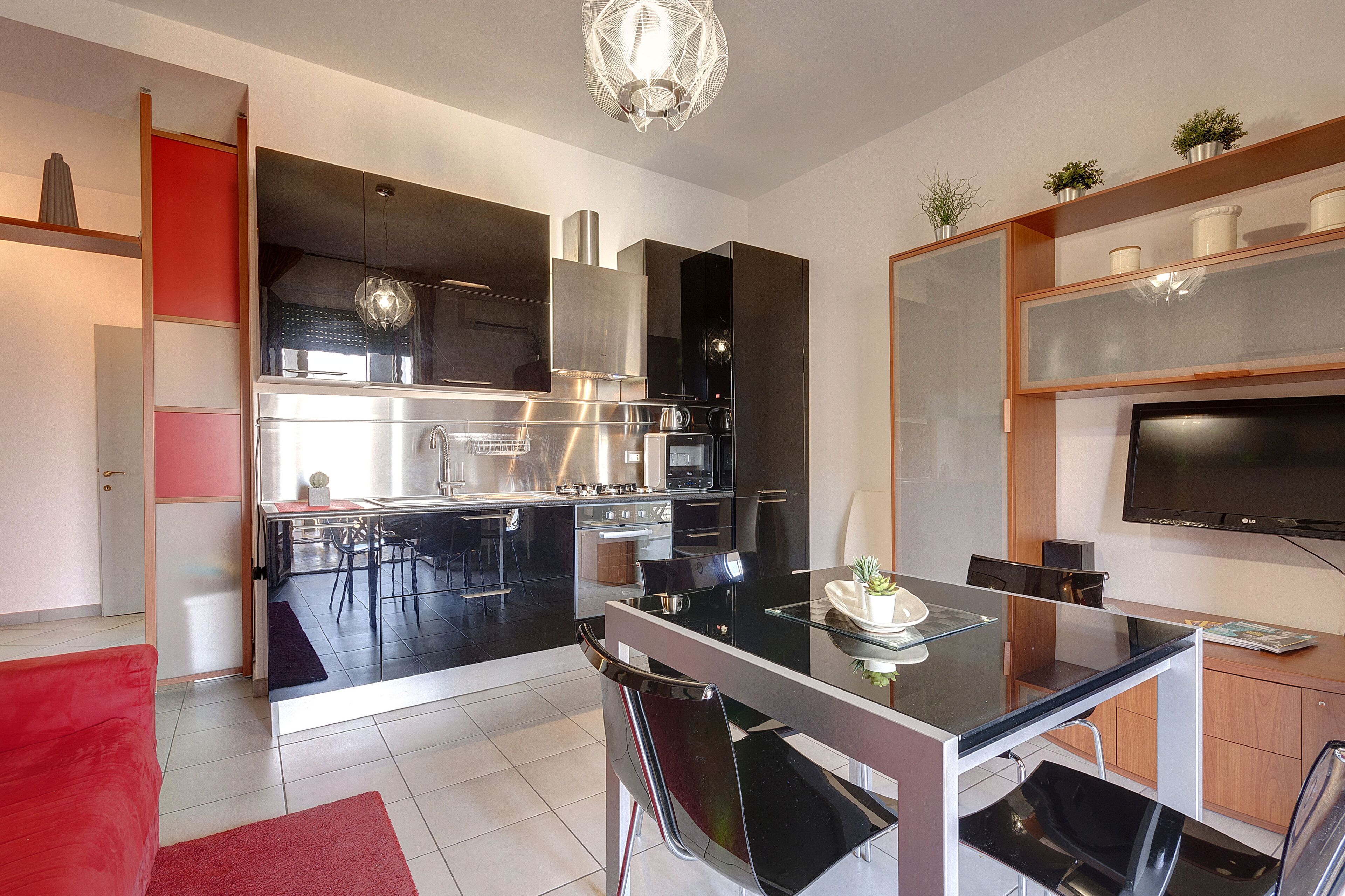 Apartamento, 2 habitaciones | Cocina privada | Frigorífico grande, microondas, horno y placa de cocina