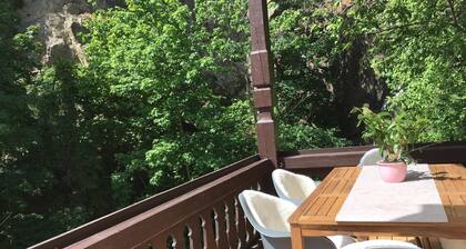 Family apartment with a large balcony overlooking the garden