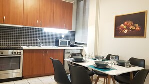 Apartment | Private kitchen | Full-size fridge, oven, stovetop, coffee/tea maker - Erra - Carmine - Athens Center,150m²,6 BD,3 BATH (Athens)