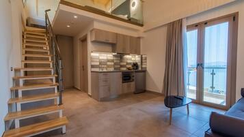 Family Loft, Balcony, Sea View | Hypo-allergenic bedding, in-room safe, desk, blackout curtains