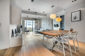 Standard Penthouse, 1 Bedroom, City View, Tower | Living area | 55-inch Smart TV with digital channels, TV, Netflix