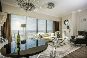Standard Apartment, 1 Bedroom, City View, Tower | Living area | 55-inch Smart TV with digital channels, TV, Netflix