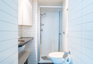 Shower, towels, soap