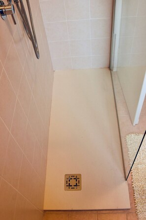 Regadera, secadora de cabello, bidet, toallas 