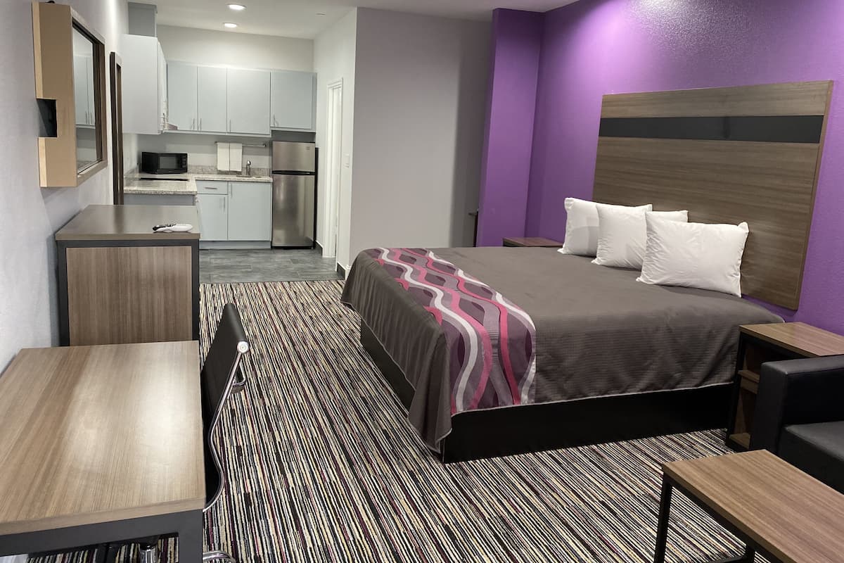 Desk, free WiFi, bed sheets
