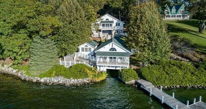 Architect Designed Lake Delavan Home with Private Pier Treehouse Deck