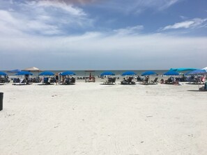 On the beach, beach towels