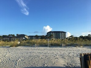 On the beach, beach towels