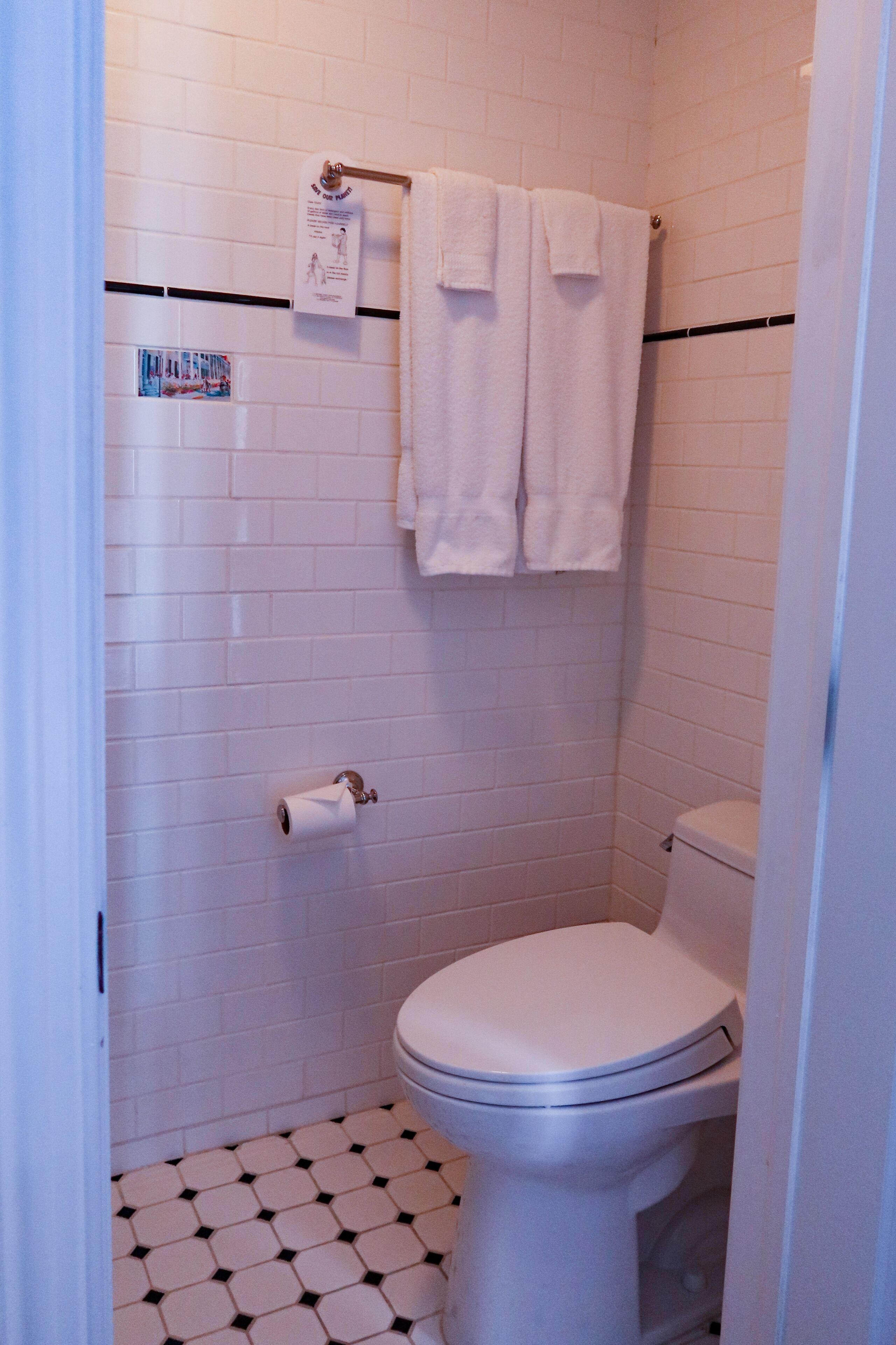 family room | bathroom | hair dryer, towels, soap, shampoo