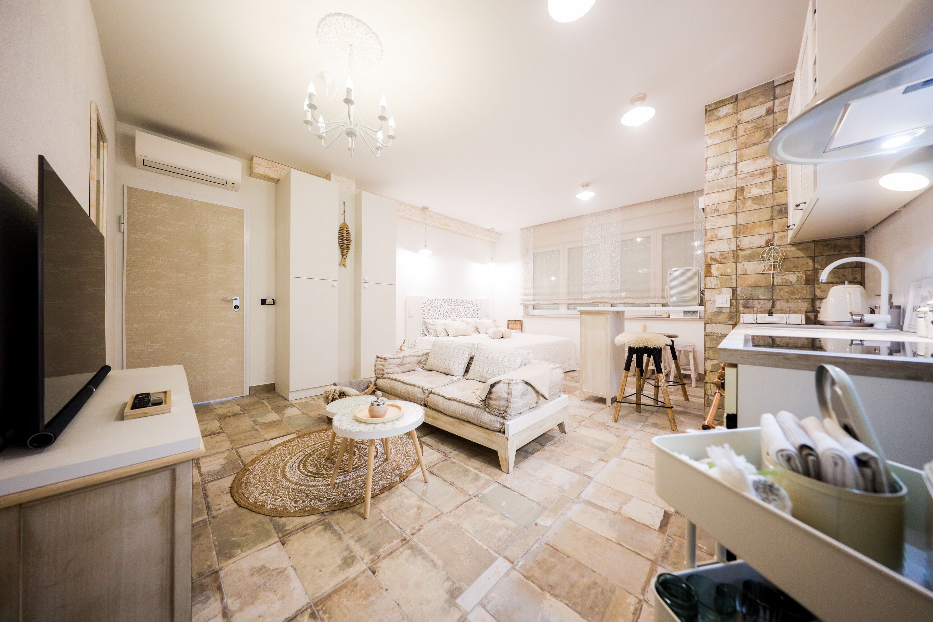 Premium Studio | Living area | 138-cm Smart TV with satellite channels, TV, Netflix