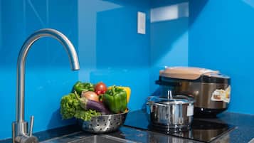 Deluxe City View Double | Private kitchen | Fridge, electric kettle