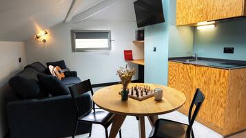 Apartment, 1 Bedroom | Private kitchen | Shared fridge, microwave, eco-friendly cleaning products