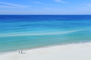 On the beach, beach umbrellas, snorkelling