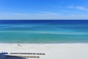 On the beach, beach umbrellas, snorkelling