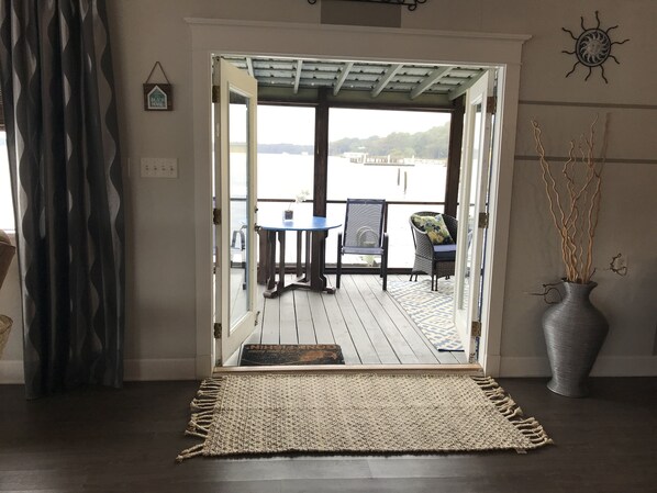 Interior - Seas the Day Cottage is built over the water for fantastic fishing & lake views. (Crescent City)