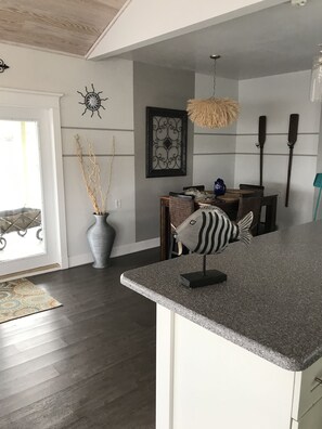 Interior - Seas the Day Cottage is built over the water for fantastic fishing & lake views. (Crescent City)