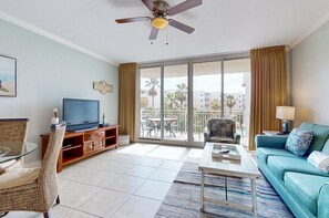 TV, DVD player, video library