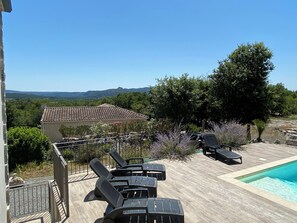 Terrace/patio - Villa 135m2 private swimming pool (open from May to September) (Labeaume)