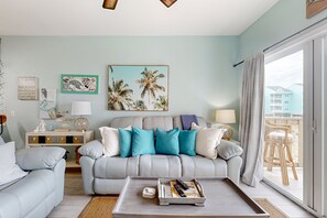 TV, DVD player, video library - Condo w/ partial bay view, onsite fishing dock, beach access, & shared pool (Pensacola Beach)