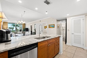 Fridge, microwave, oven, stovetop - Second floor bright & Spacious condo with resort amenities, ocean views, & W/D (Fort Walton Beach)