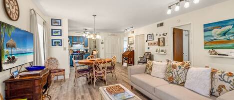 Smart TV, DVD player, books