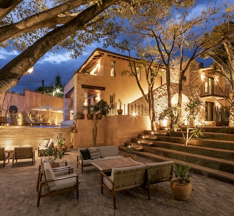Front of property – evening/night. Hotel Casa Santo Origen