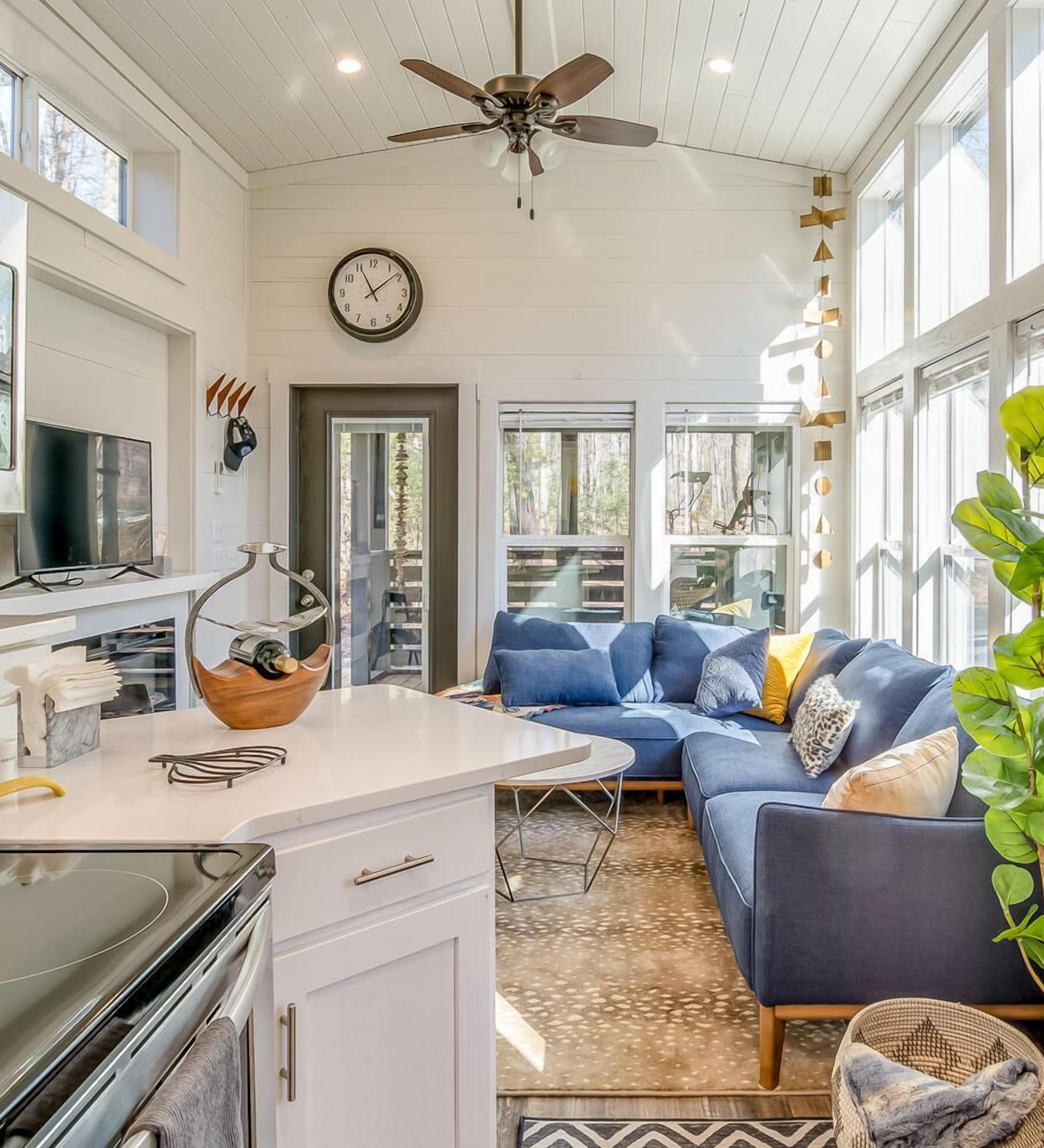 Televisión, chimenea y reproductor de DVD 