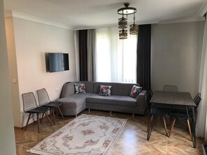 Familieleilighet | Skrivebord, lydisolert, strykejern/-brett og wi-fi (inkludert)