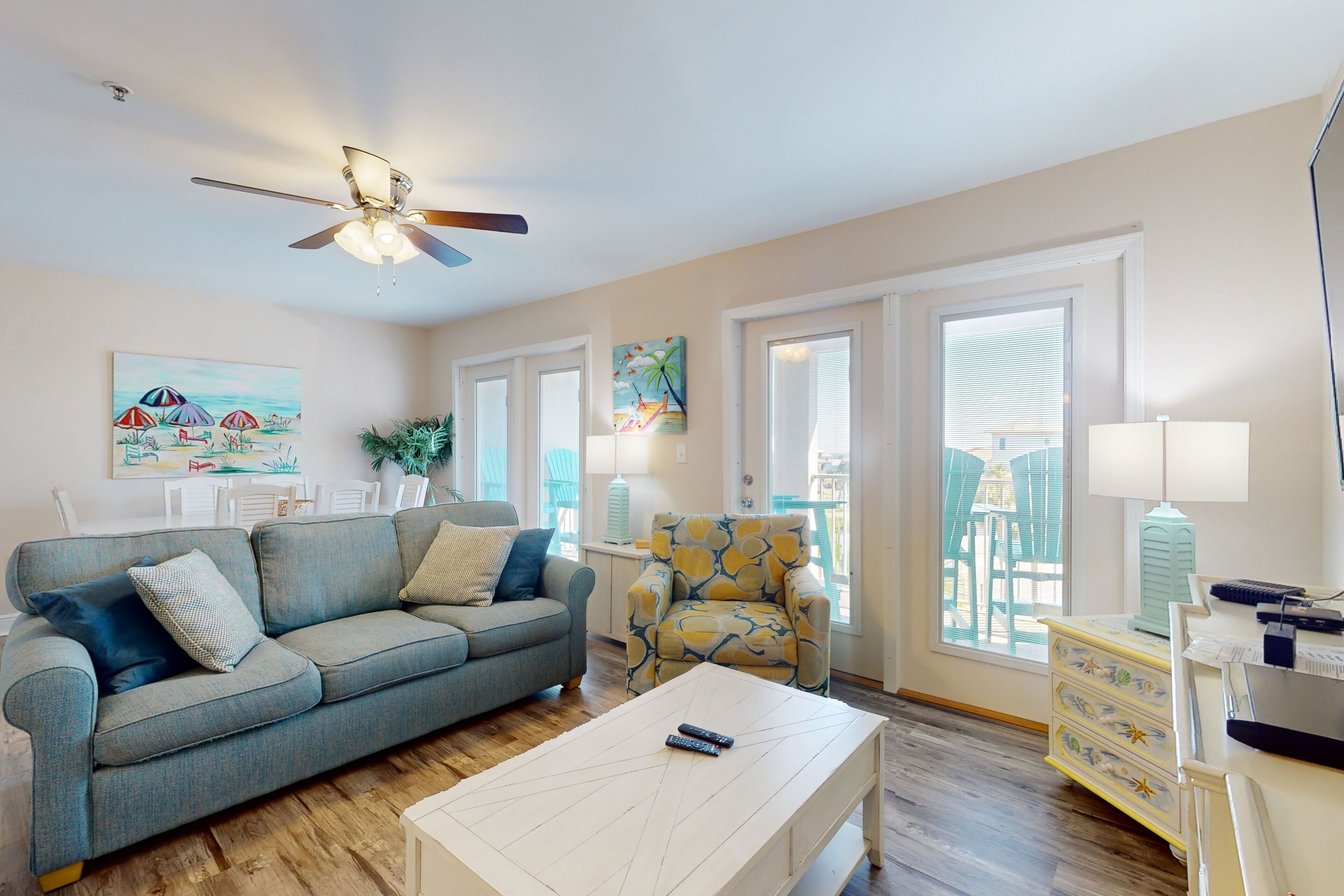 TV, DVD player, video library