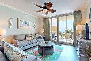 TV, DVD player, video library